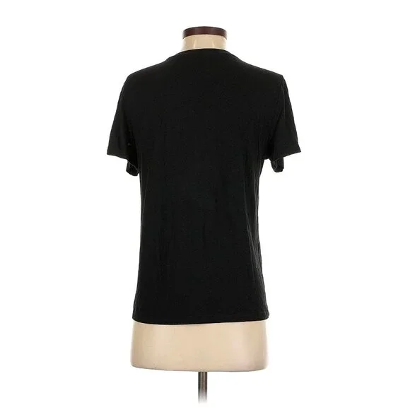 Romeo & Juliet Black Short Sleeve T-Shirt Top Sequin Heart Lightning Bolt Size S - Picture 8 of 9